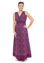 Robe longue imprime ethnic chic Purple rain