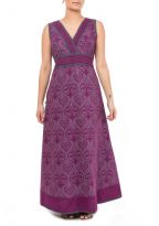Robe longue imprime ethnic chic Purple rain