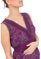 Robe longue imprime ethnic chic Purple rain