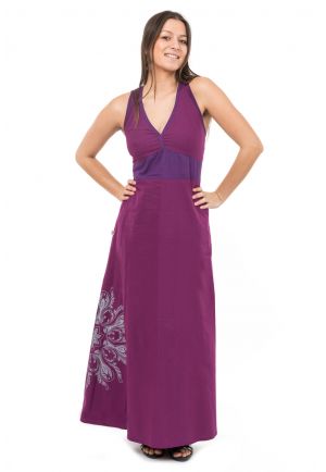 Robe longue dos croise et print original Kesata