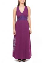 Robe longue dos croise et print original Kesata