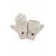 Moufles mitaines gris chine clair pure laine et polaire douce