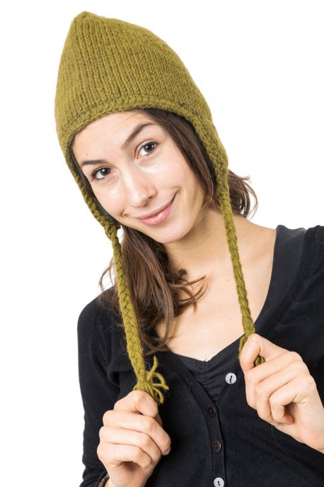 Bonnet kakis pure laine et polaire douce du Nepal