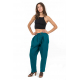 Pantalon carotte bouffant femme bleu vert Priscilla