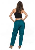 Pantalon carotte bouffant femme bleu vert Priscilla