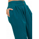 Pantalon carotte bouffant femme bleu vert Priscilla